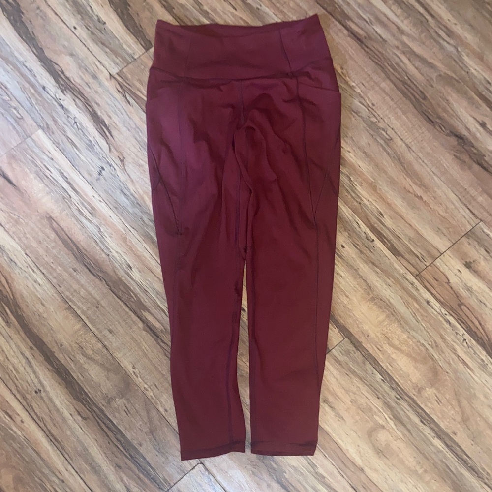 Burgundy High-Waisted Leggings
